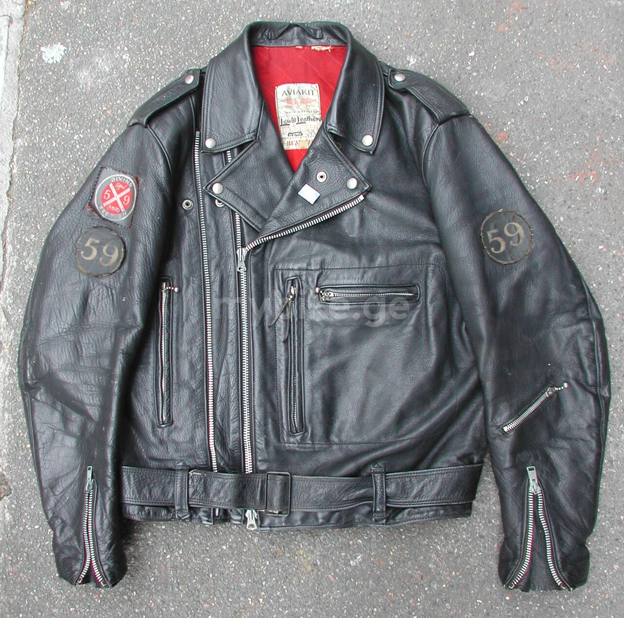 Classic leather motorcycle jacket